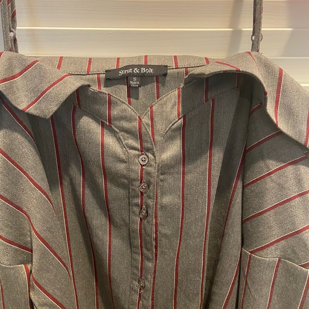 Off The Shoulder Button Down Shirt - image 3